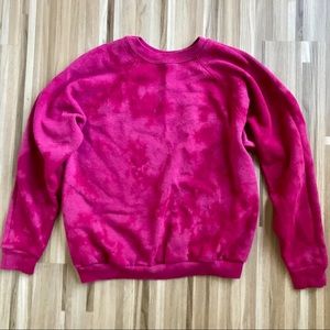 Retro pink tie dye crew neck sweatshirt